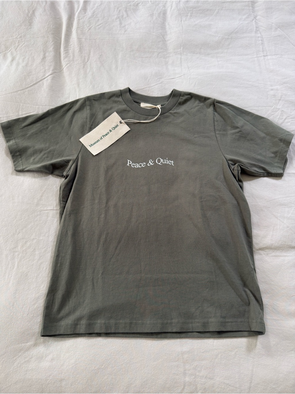 Peace & Quiet Olive Logo Tee